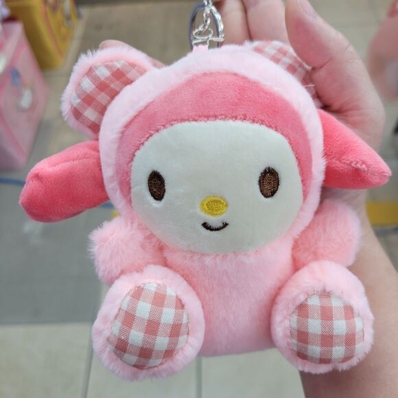Brand New My Melody Pink Plaid Plushies Keychain - Picture 5 of 8